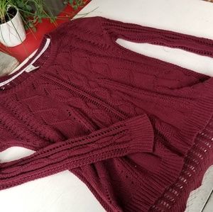 Roxy knitted top burgundy Medium